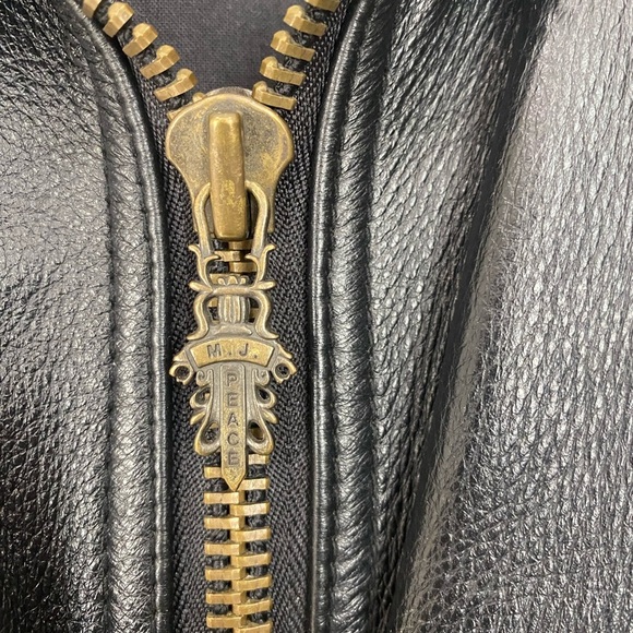 Wilson’s Leather M. Julian Mens Vintage Heavy Leather Biker Jacket Dragon Patch - Picture 9 of 10